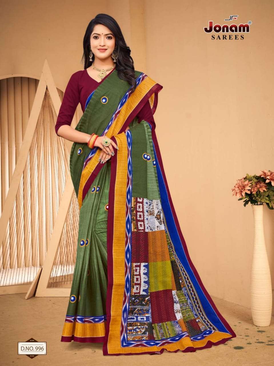 Jonam Karishma Vol 14 Regular Wear Printed Cotton Saree On Wholesale