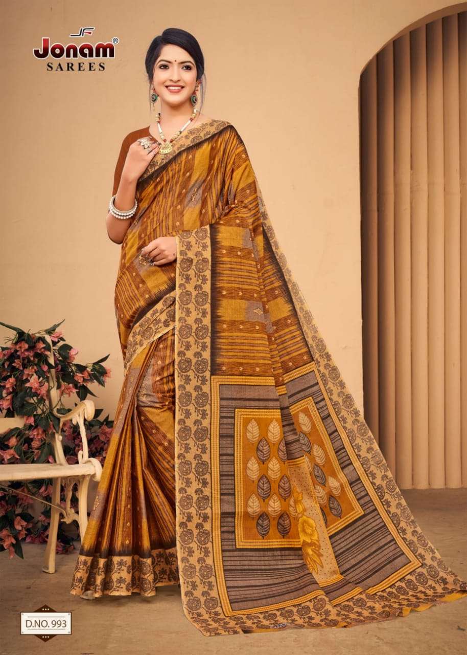 Jonam Karishma Vol 14 Regular Wear Printed Cotton Saree On Wholesale