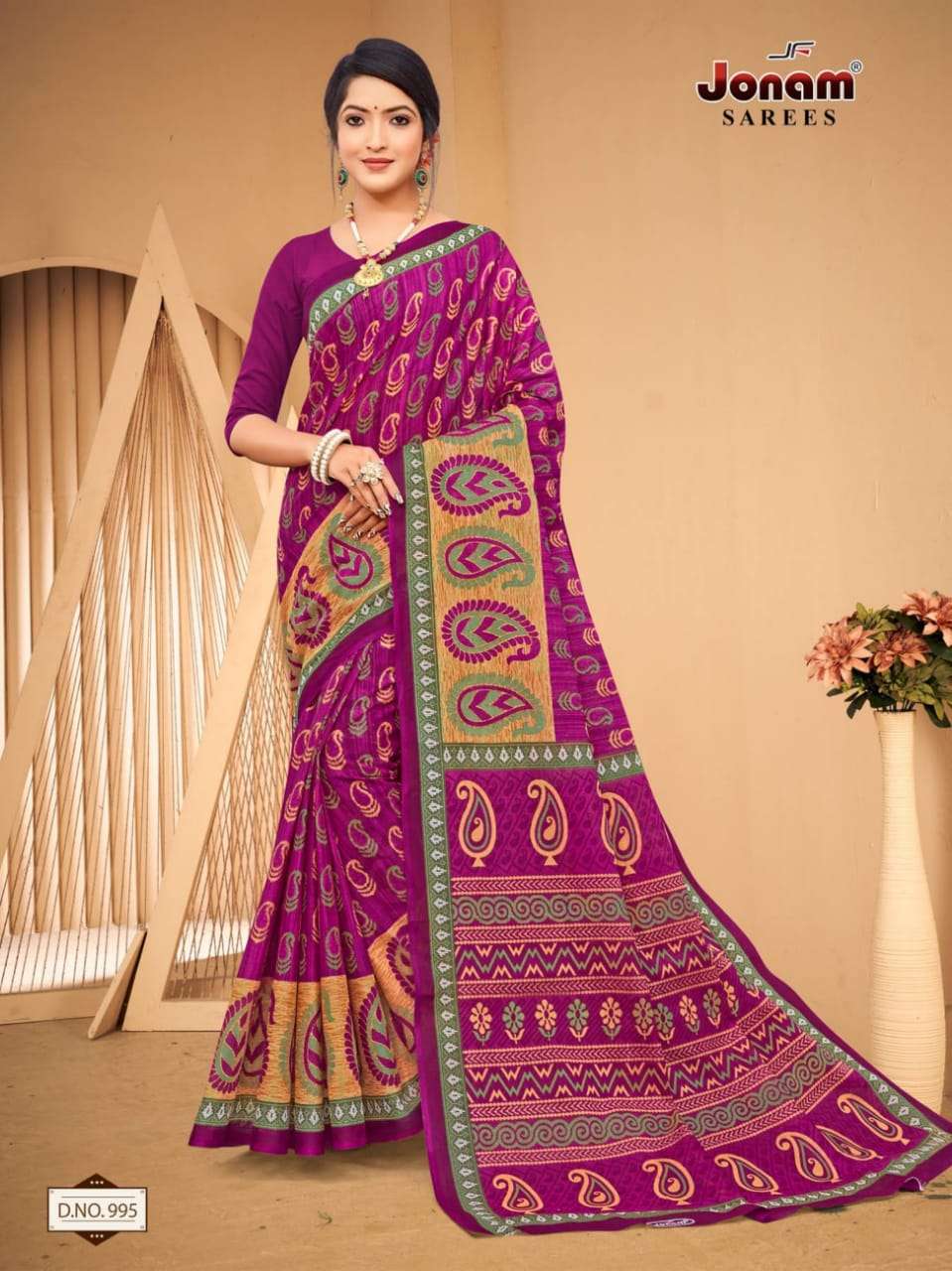 Jonam Karishma Vol 14 Regular Wear Printed Cotton Saree On Wholesale