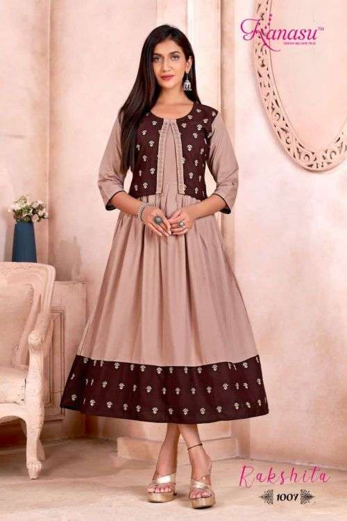 Kanasu Rakshita Designer Long Kurti Collection On Wholesale