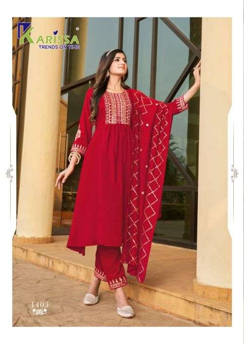 Karissa R Na Fancy Wear Kurti With Bottom Dupatta Collection On Wholesale