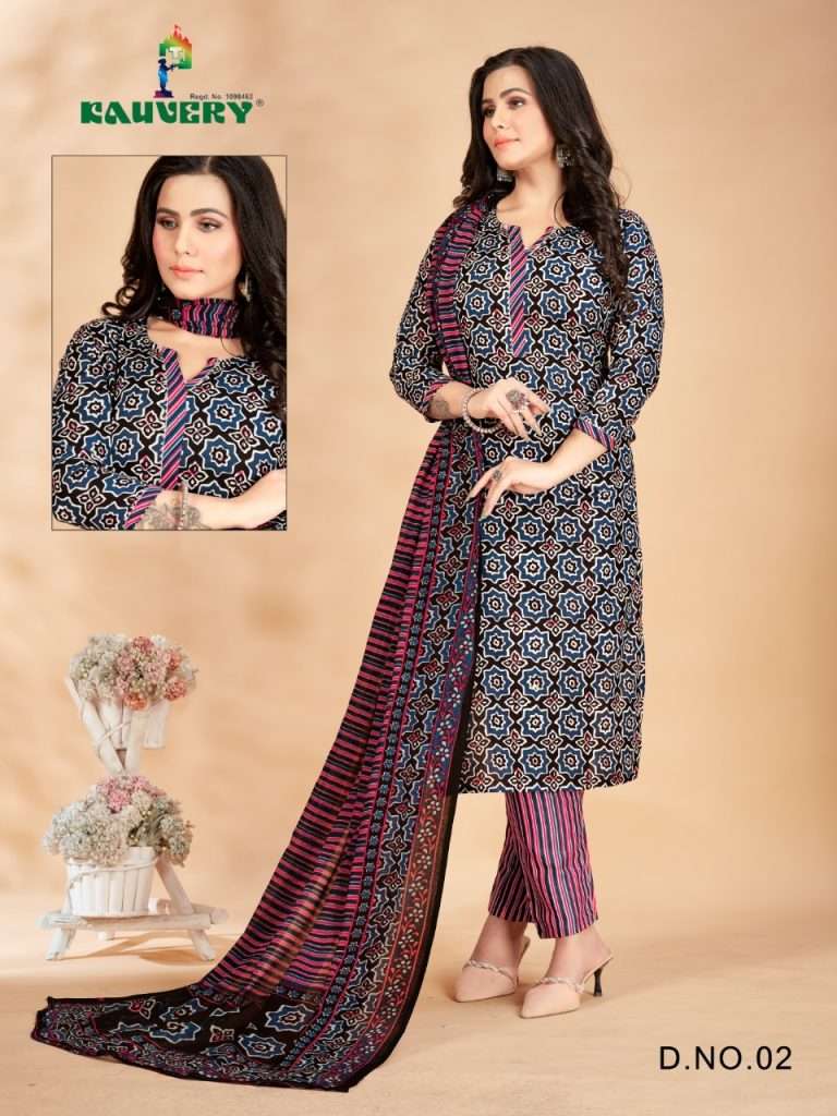 Kauvery Libas Soft Lawn Cotton Kurti Bottom With Dupatta On Wholesale