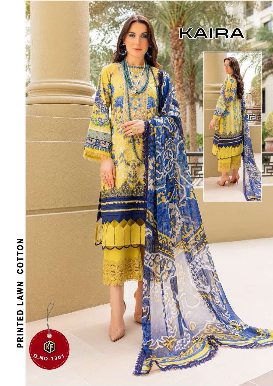Keval Fab Kaira Luxury Lawn Vol-13 Lawn Cotton Dress Material On Wholesale