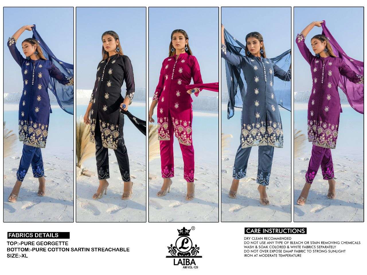  Laiba The Designer Studio Am Vol-129 Readymade Collection On Wholesale