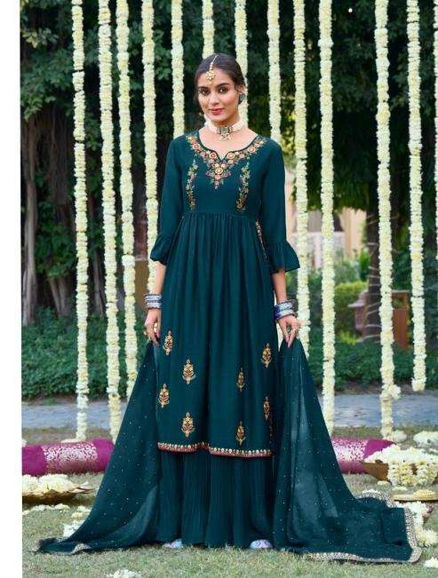 Lily & Lali Aafreen Embroidery & Handwork on Super Silk fabric Nyra Kurti On Wholesale