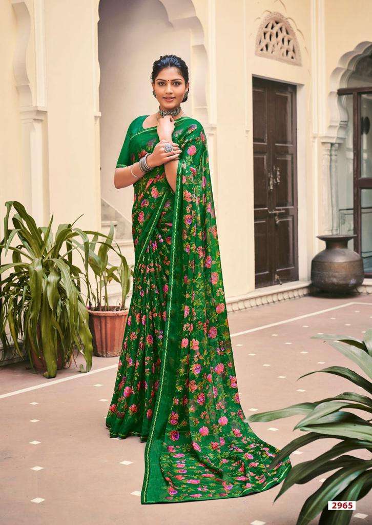 LT Akshara Present Beautiful Floral Print  Chiffon Saree On Wholesale