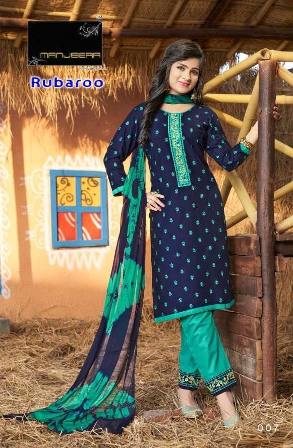 Manjeera RUBAROO Kurti Pant With Dupatta On Wholesale
