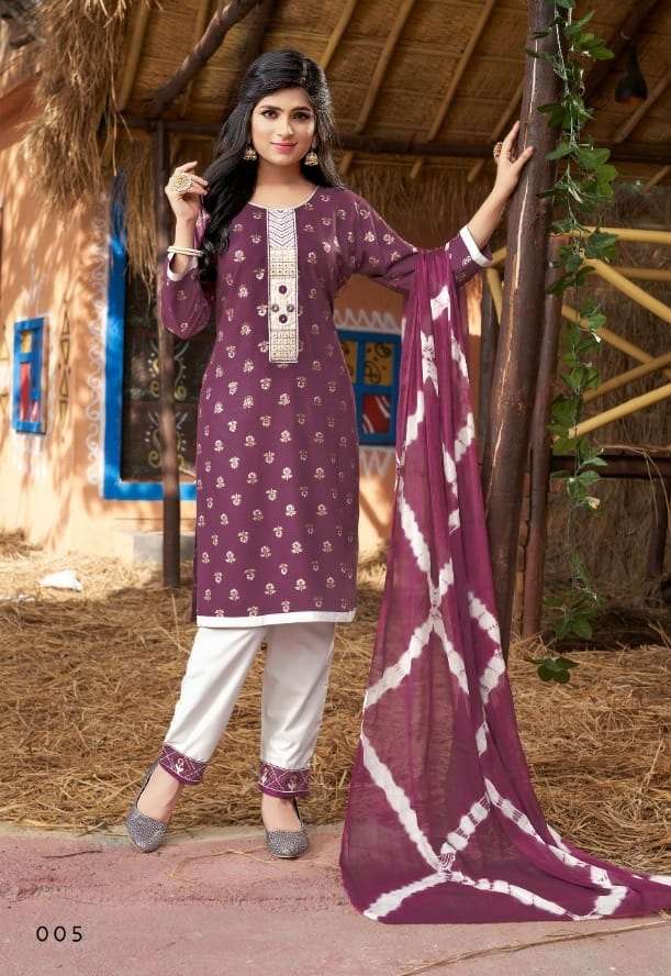 Manjeera RUBAROO Kurti Pant With Dupatta On Wholesale
