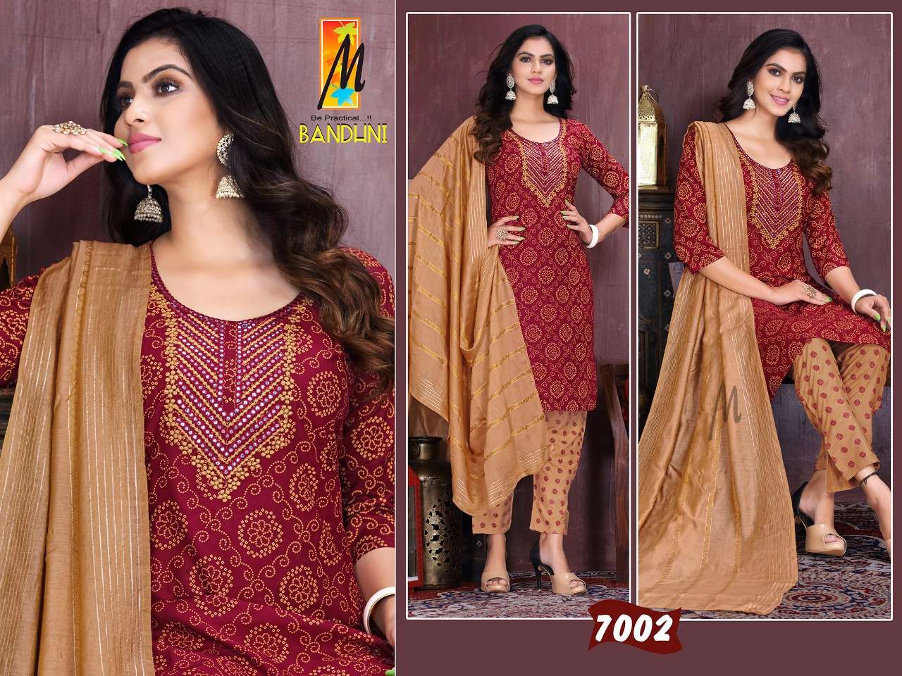 Master Bandhni Kurti Pant Dupatta On New Concept With Wholesale Price