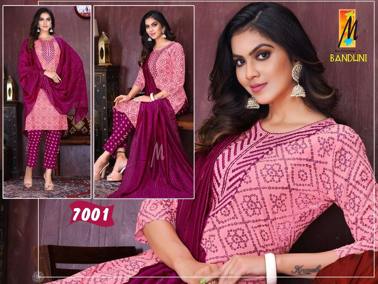Master Bandhni Kurti Pant Dupatta On New Concept With Wholesale Price