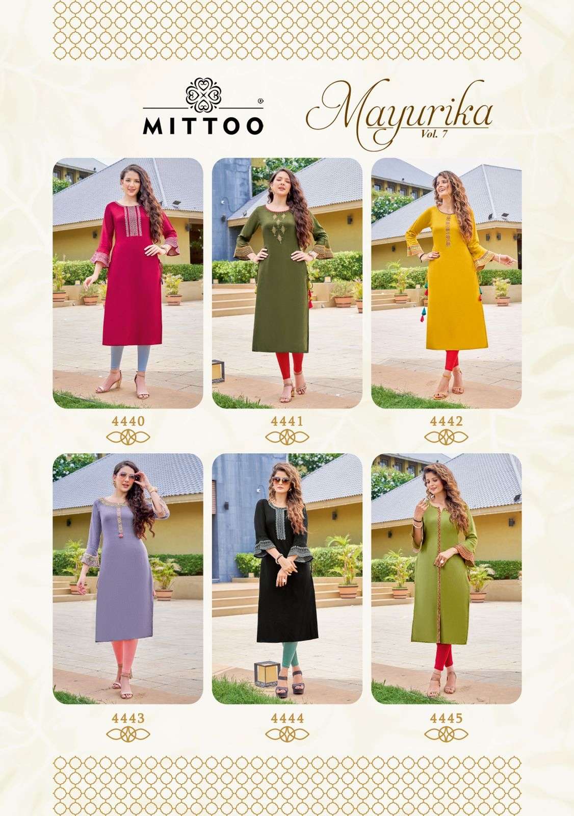 MITTOO Mayurika vol 7 Handwork Rayon Kurti On Wholesale 