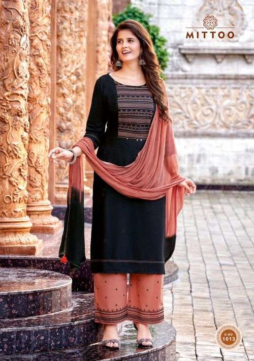 Mittoo Saraa Fancy Kurti With Bottom Dupatta On Wholesale