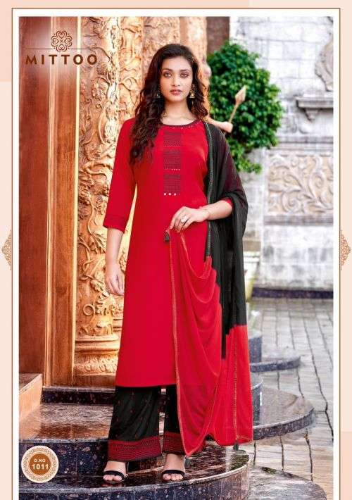 Mittoo Saraa Fancy Kurti With Bottom Dupatta On Wholesale