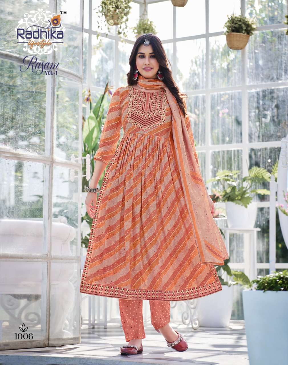 Radhika Lifestyle Rasam Vol 1 Nayra Cut Kurti Pant With Dupatta On Wholesale