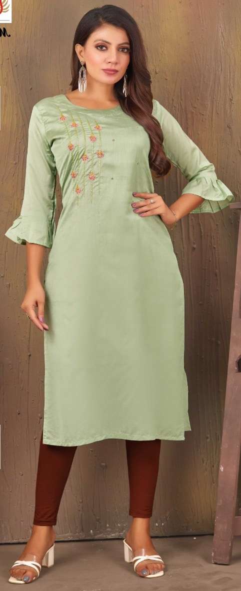 Rung MANDY VOL 6 Heavy Modal Silk Straight Kurti On Handwork With Wholesale Price