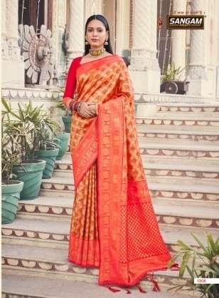 Sangam Prints Festive Rajpari Kanjeevaram Silk Saree On Wholesale