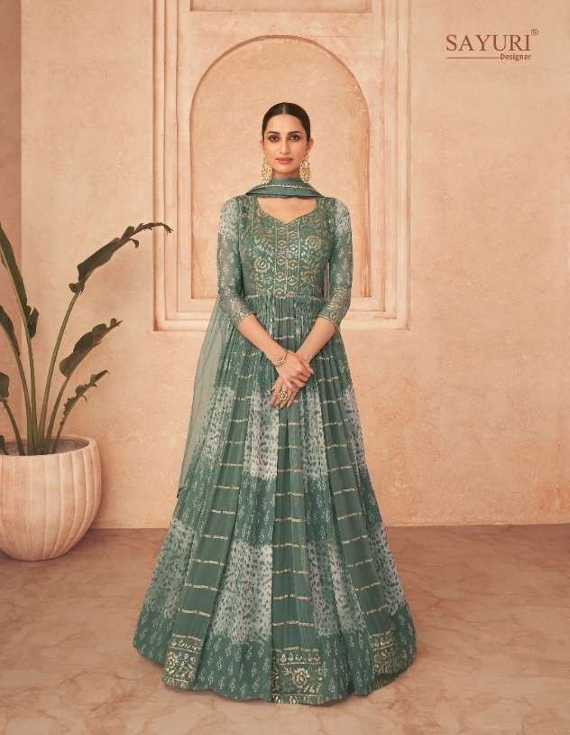 Sayuri Designer Floral Real Georgette Front And Back Embroidered On Wholesale