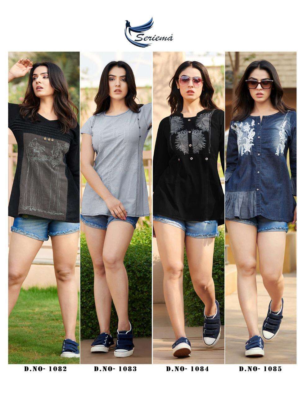 Serima Wonder 2 Stylish Denim Ladies Top Collection On Wholesale