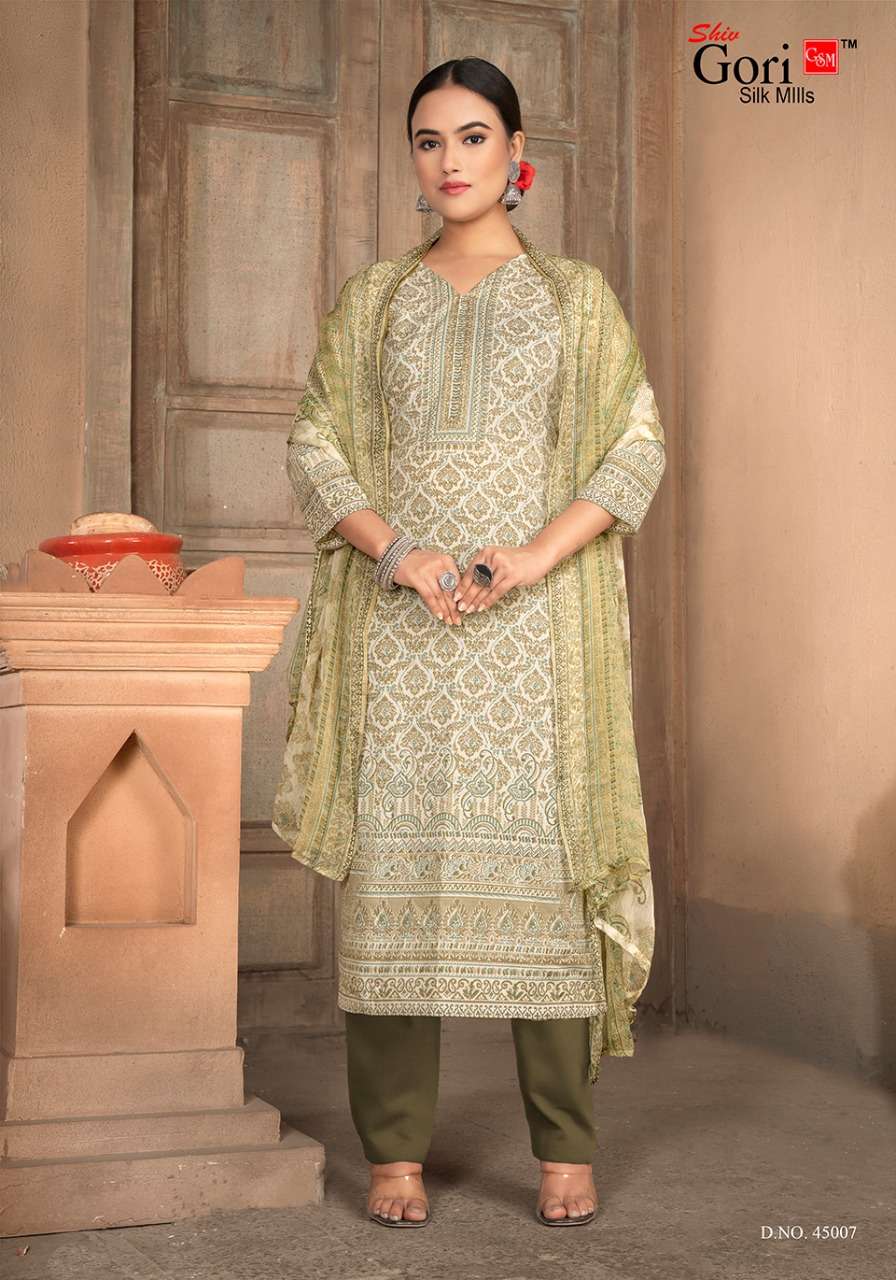 Shiv Gori Silk Mills Punjabi Kudi Vol-45 Indonesia Cottan Digital Collection On Wholesale