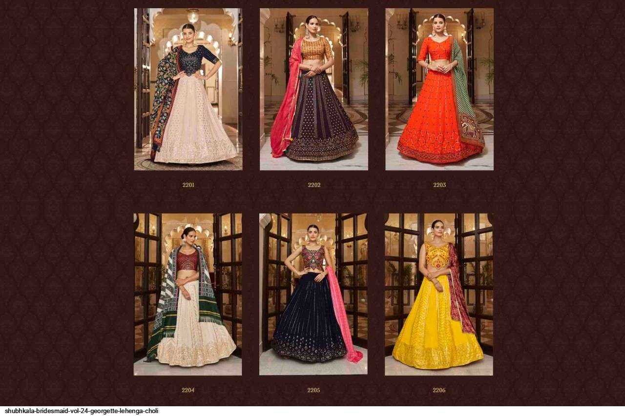 Shubhkala Bridesmaid Vol 24 Georgette Lehenga Choli On Wholesale