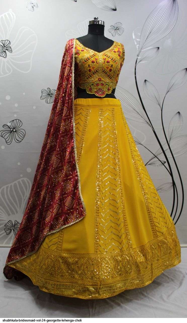 Shubhkala Bridesmaid Vol 24 Georgette Lehenga Choli On Wholesale