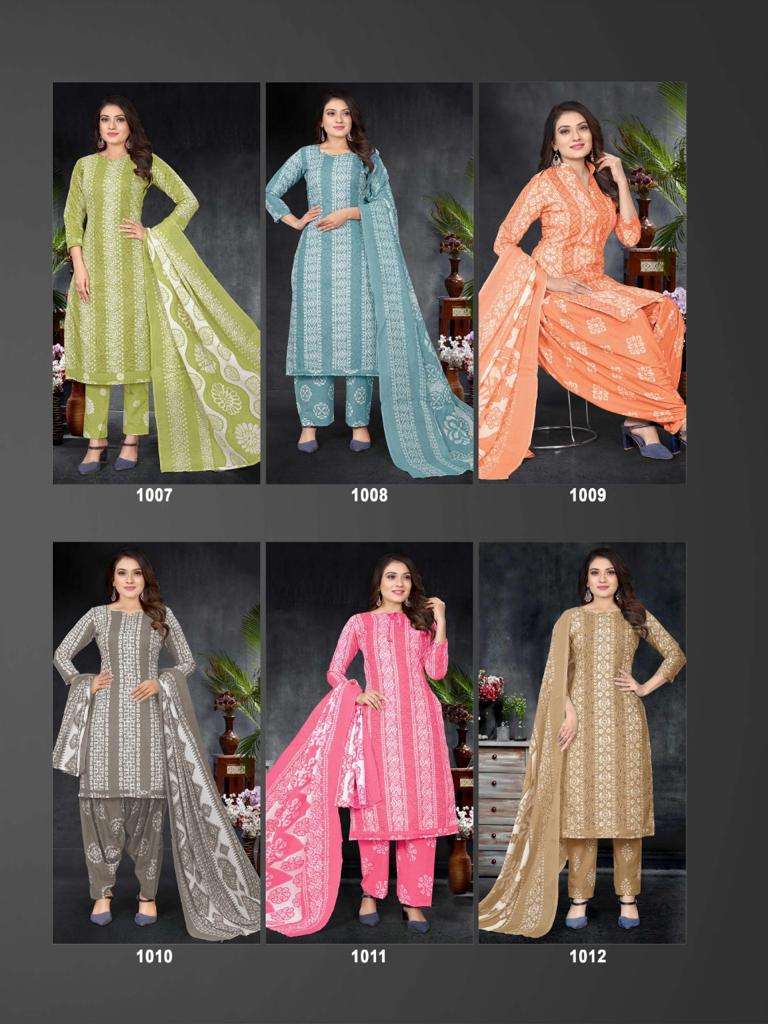 Ssc Bandhej Magic Slub Cotton Print Dress Material On Wholesale