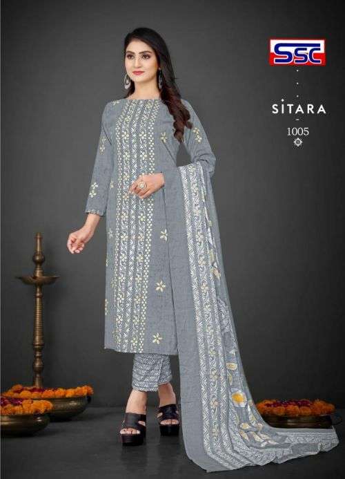 Ssc Sitara Regular Wear Dress Material Collection On Wholesale