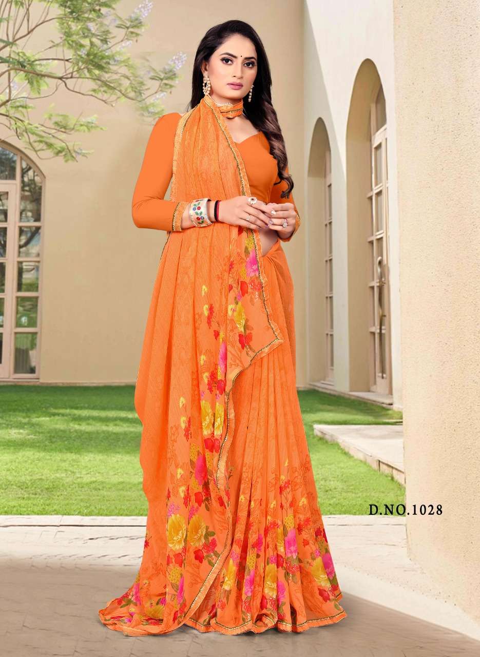 Surendra Mahak Weightless Printed  Saree With Fancy Lace Border On Wholesale 