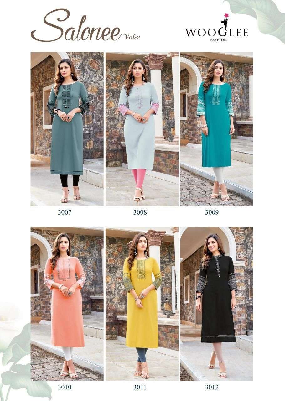 Wooglee Salonee vol 2 Heavy Embroidered And Handwork Kurti On Wholesale