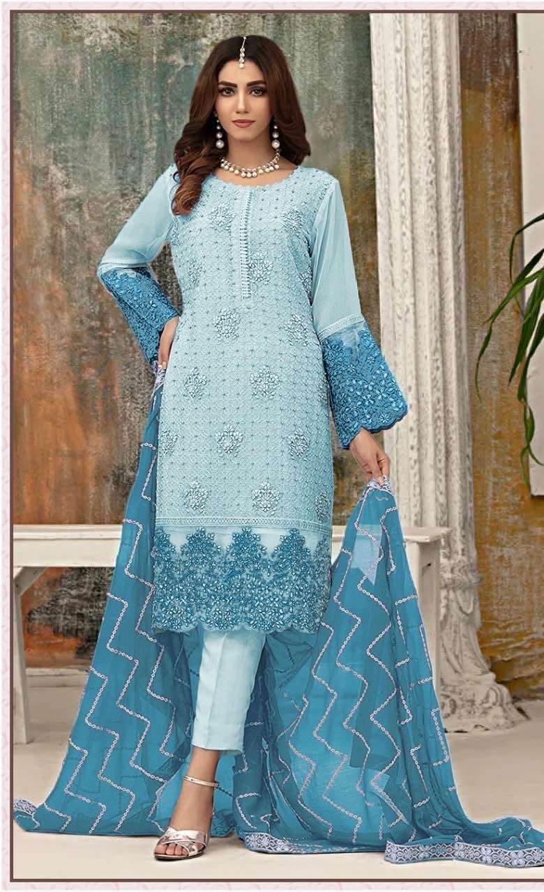 Zarqash Pakistani Suits Georgette Embroidery With Hand Work On Wholesale