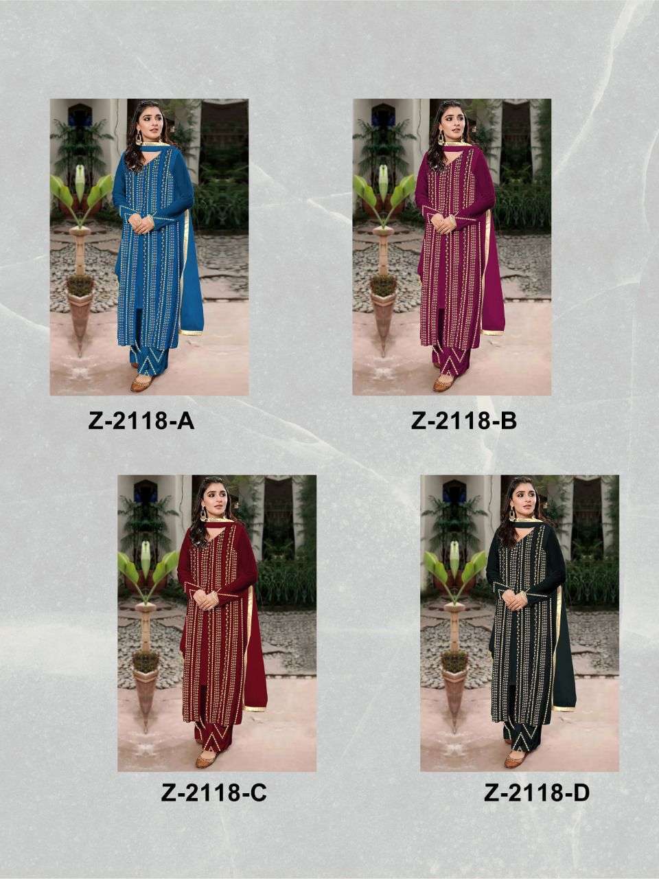 Zarqash Sana Safinaz Vol 4 Z-2118 Designer Faux Georgette Suit On Wholesale