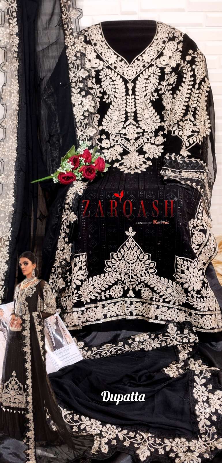 Zarqash Z-3005 to Z-3007 Hit Design Faux Georgette Embroidery Pakistani Suits On Wholesale