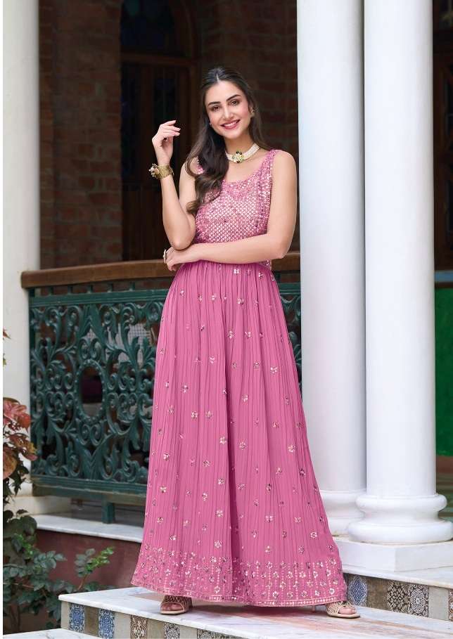 Zaveri Jumpsuit Vol - 4 Woman Beauty Georgette With Embroidery Work Front And Back On Wholesale