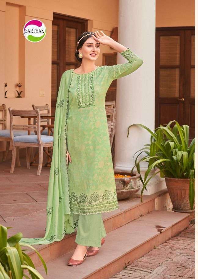 Ziba By Sarthak Silk Unstitched Salwar Suits On Wholesale