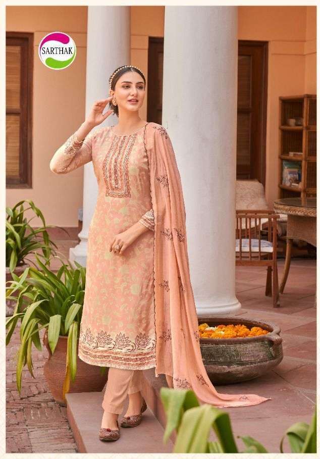 Ziba By Sarthak Silk Unstitched Salwar Suits On Wholesale