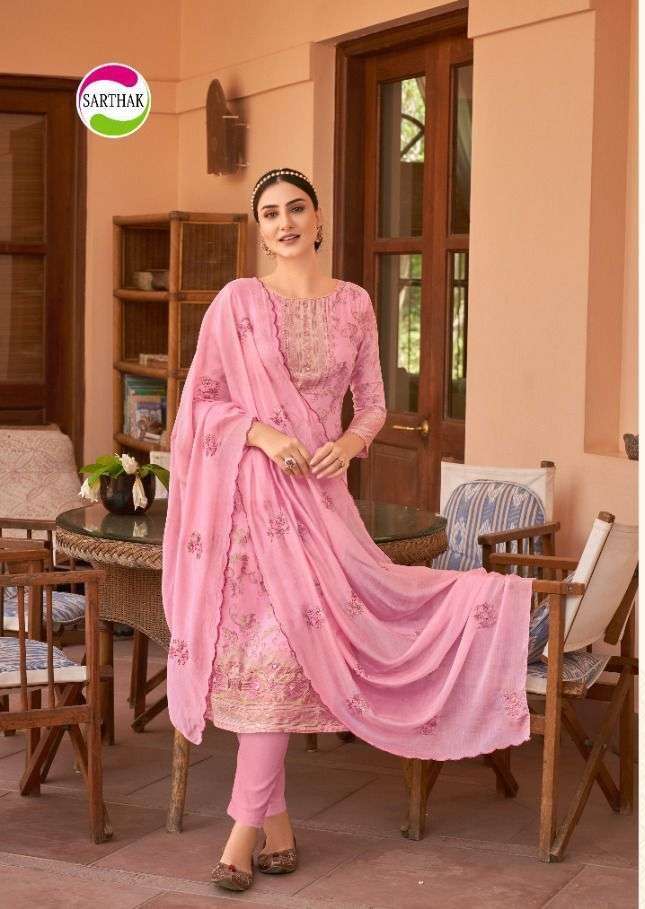 Ziba By Sarthak Silk Unstitched Salwar Suits On Wholesale