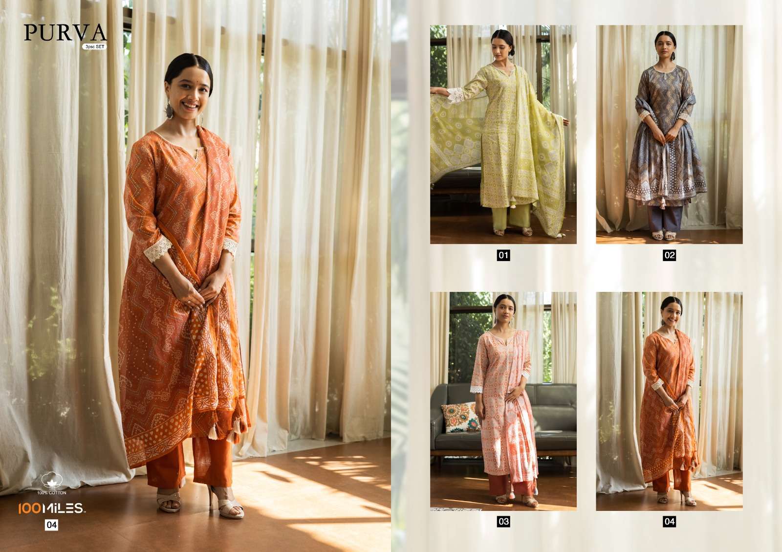 100 Miles Purva Fancy Pure Cotton Mal Foil Printed Kurti With Bottom Dupatta On Wholesale