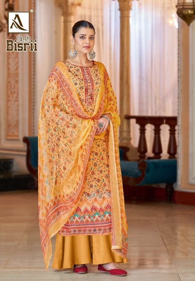 Alok Suits Bisrii Pure Zam Cotton Digital Print With Swarovski Diamond On Wholesale