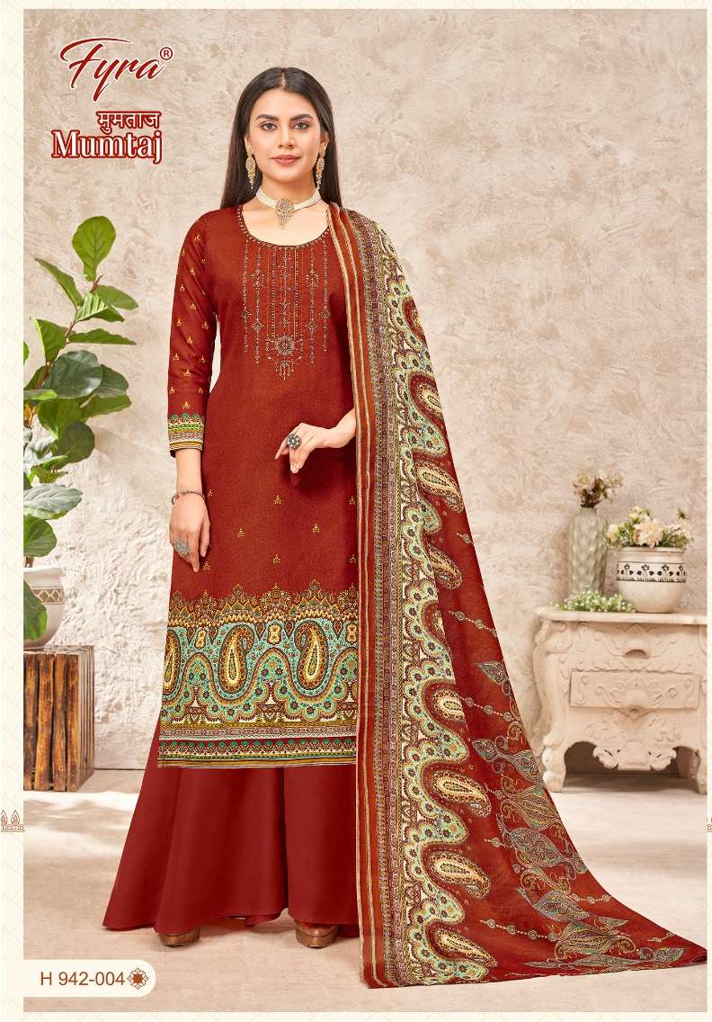 Alok Suits Fyra Mumtaj Pure Soft Cotton Digital Print With Fancy Embroidery On Wholesale
