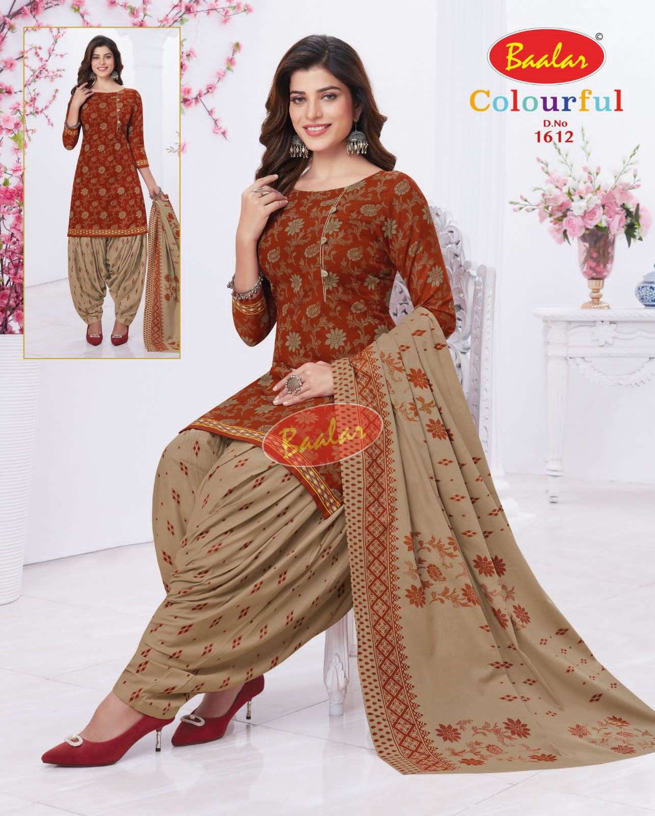 Baalar Colourful Vol 16 Pure Cotton Top Bottom With Dupatta On Wholesale
