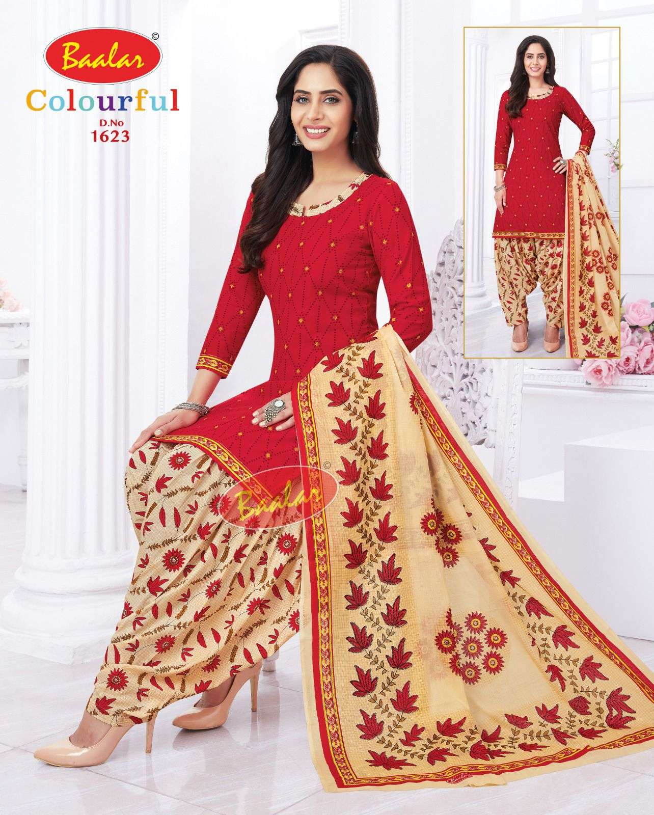Baalar Colourful Vol 16 Pure Cotton Top Bottom With Dupatta On Wholesale