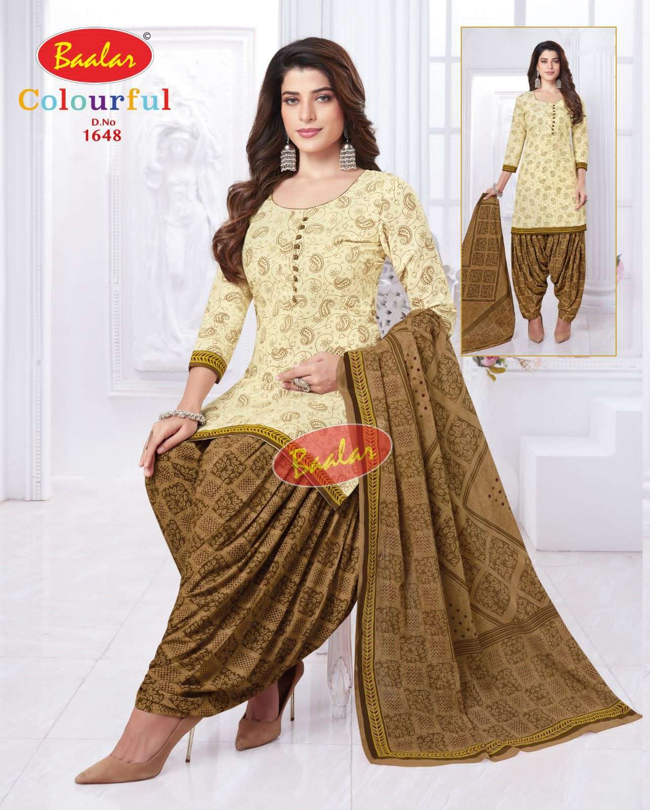 Baalar Colourful Vol 16 Pure Cotton Top Bottom With Dupatta On Wholesale