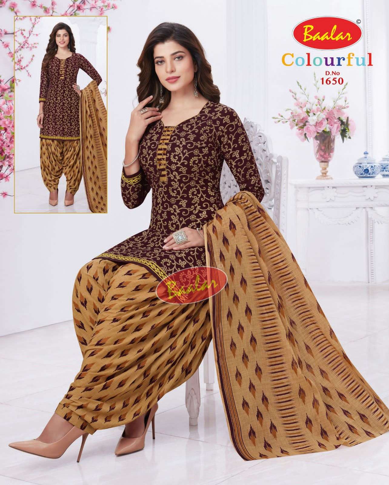 Baalar Colourful Vol 16 Pure Cotton Top Bottom With Dupatta On Wholesale