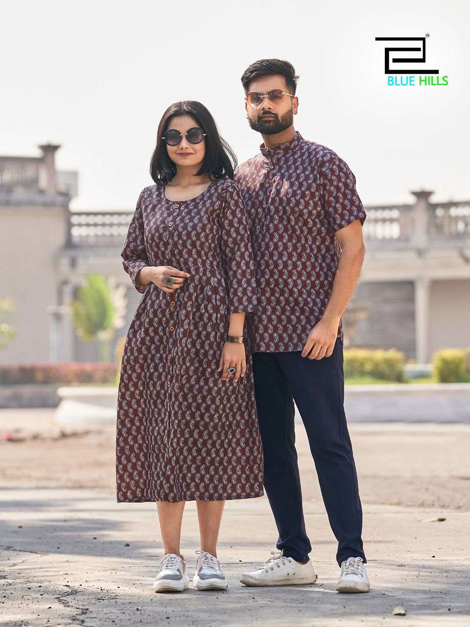 Blue Hills Present Couple Matching Printed Shirt And Kurti Pattern On Wholesale