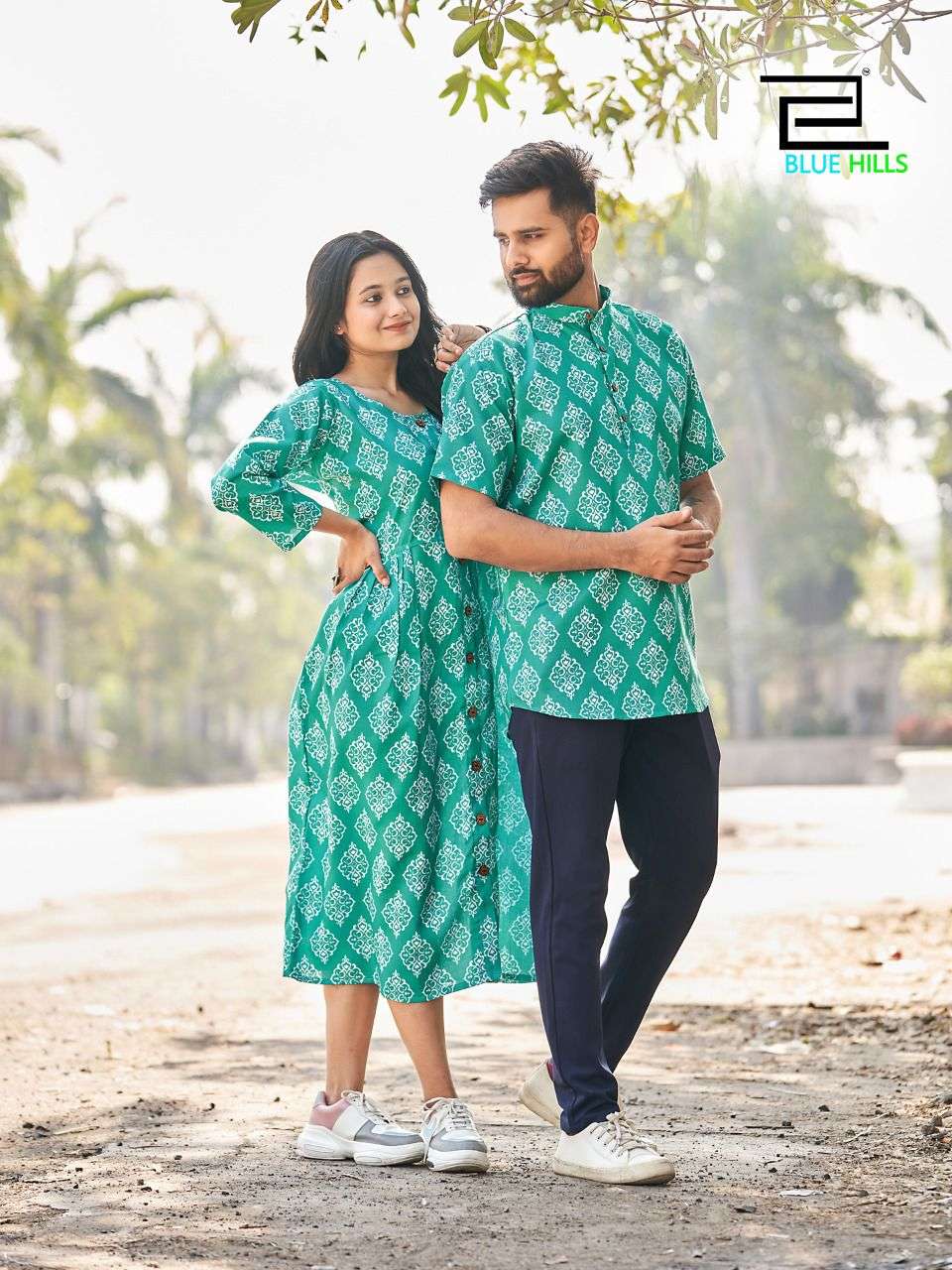 Blue Hills Present Couple Matching Printed Shirt And Kurti Pattern On Wholesale