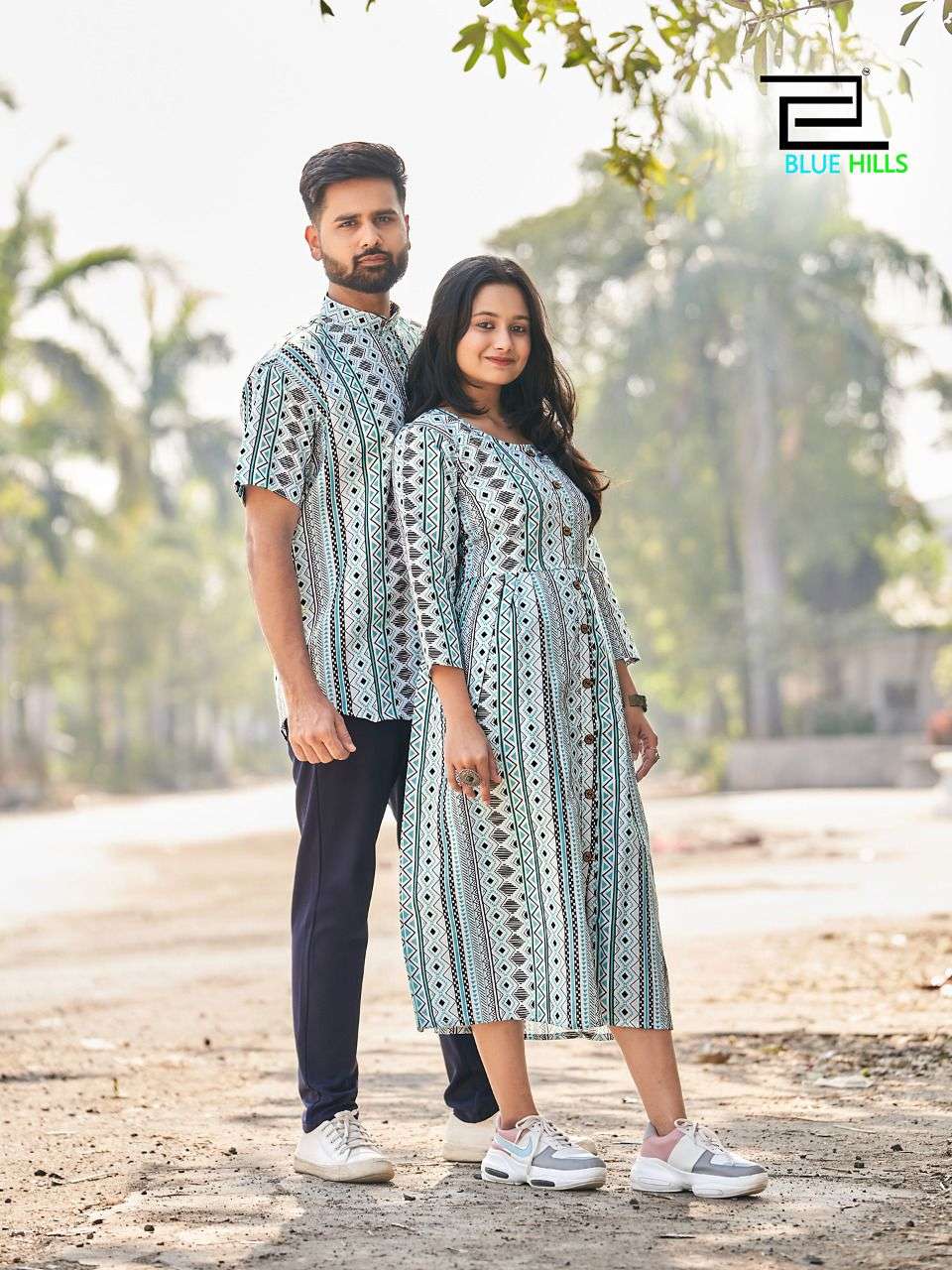 Blue Hills Present Couple Matching Printed Shirt And Kurti Pattern On Wholesale