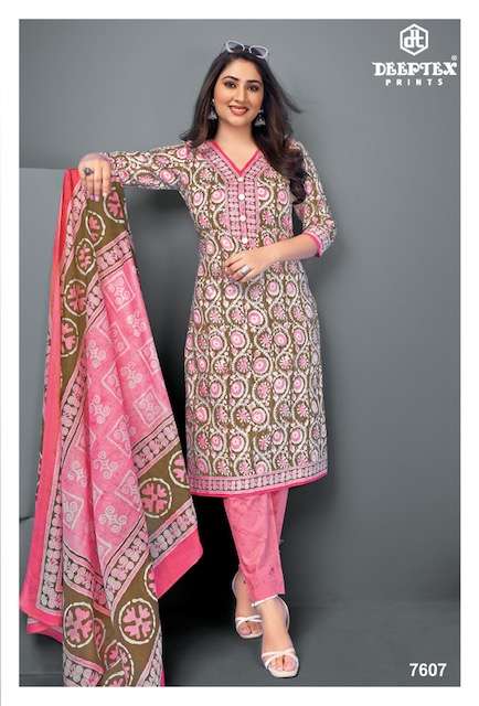 Deeptex Miss India Vol 76 Fancy Cotton Dress Material On Wholesale