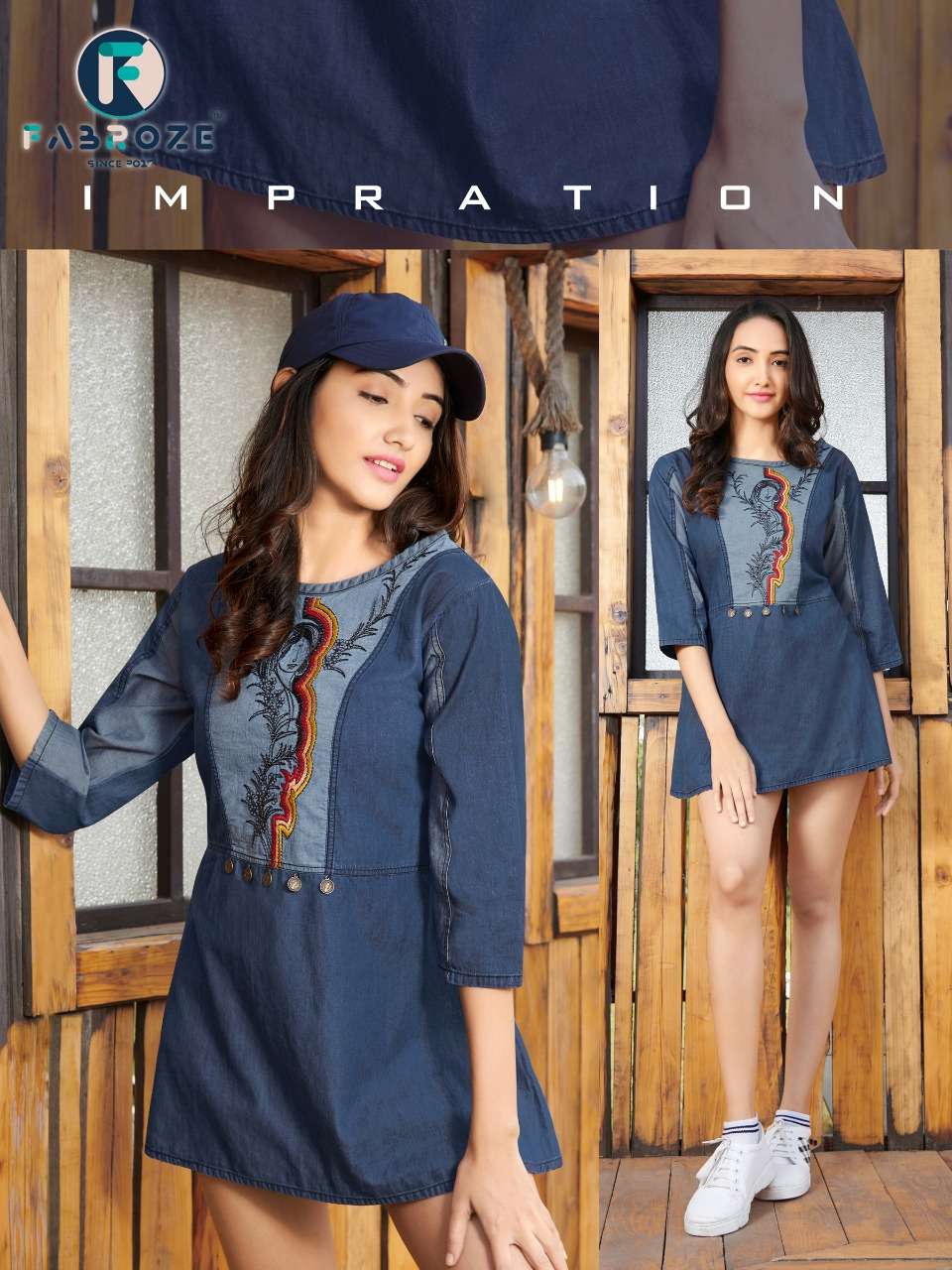 Fabroze Laxi 1 Fancy Western Cotton Denim Ladies Top On Wholesale