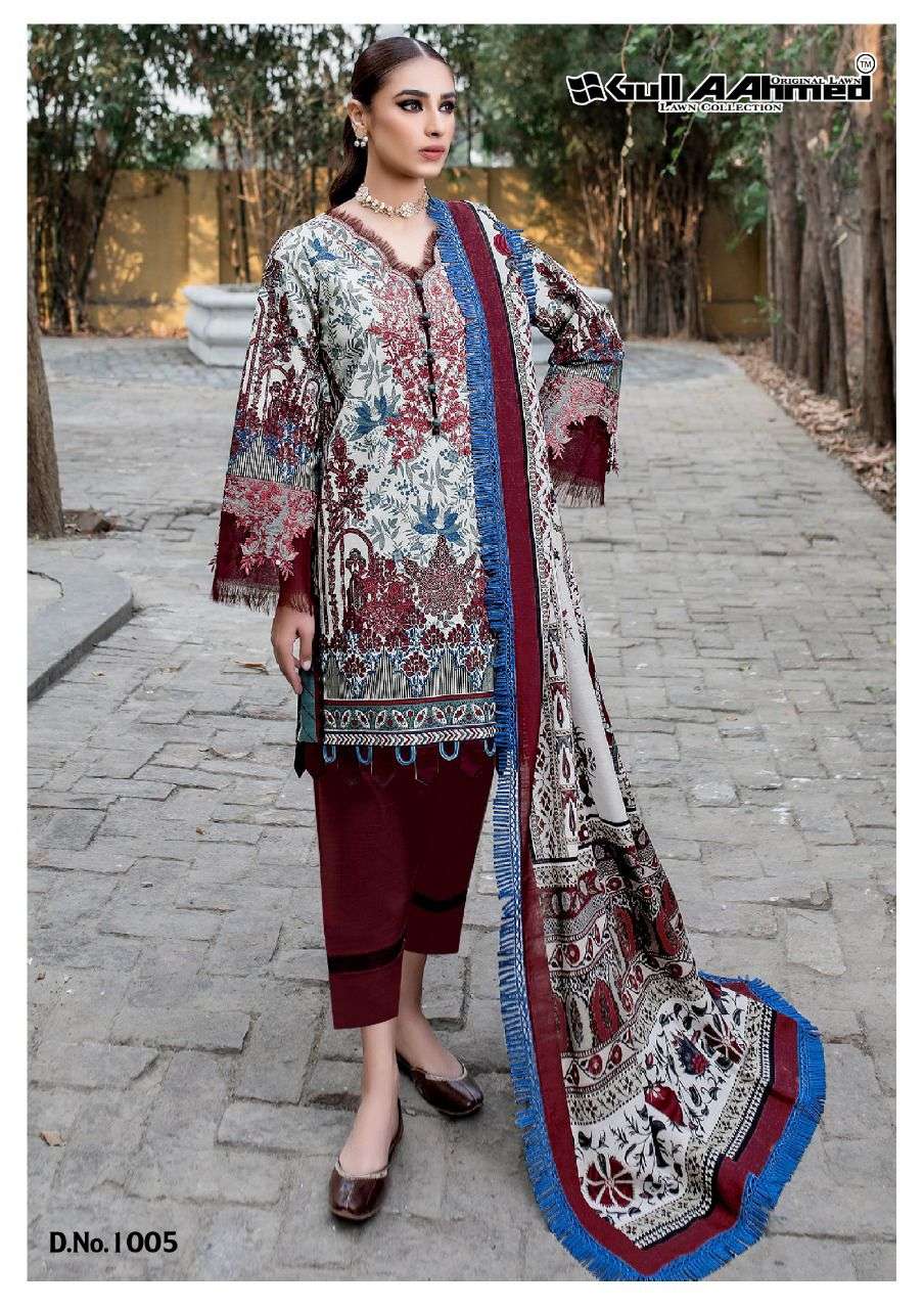 Gull Aahmed Minhal Exclusive Lawn Collection Vol-1 Lawn Cotton Dress Material On Wholesale