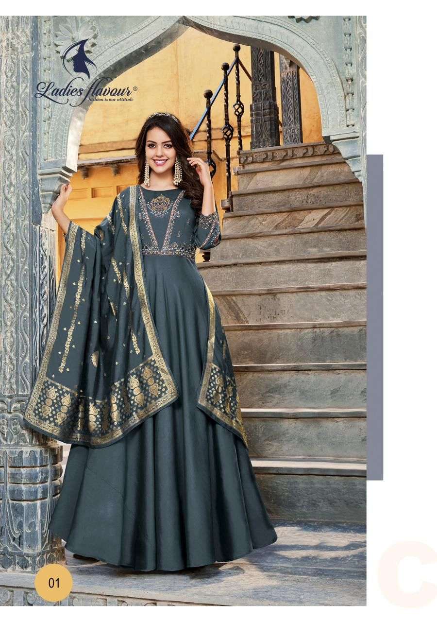 Ladies Flavour Launch Premium Wedding Collection Gown Dupptta Catlogue On Wholesale